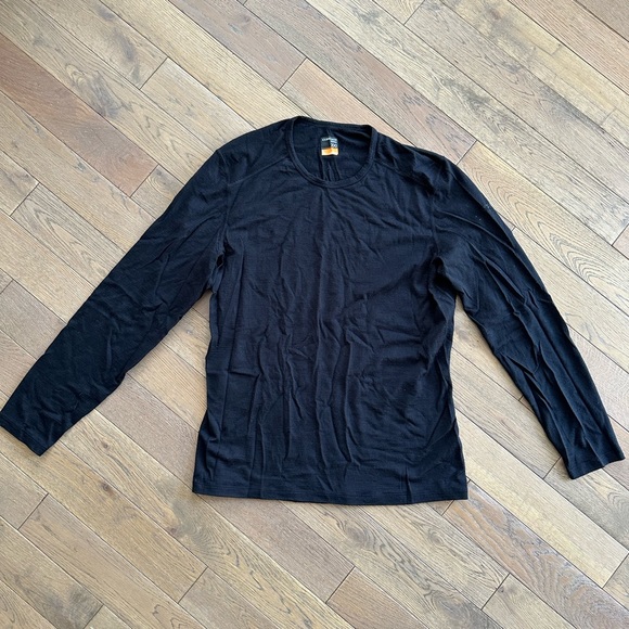 Black Icebreaker Men’s Black Long Sleeve Top - Picture 1 of 14